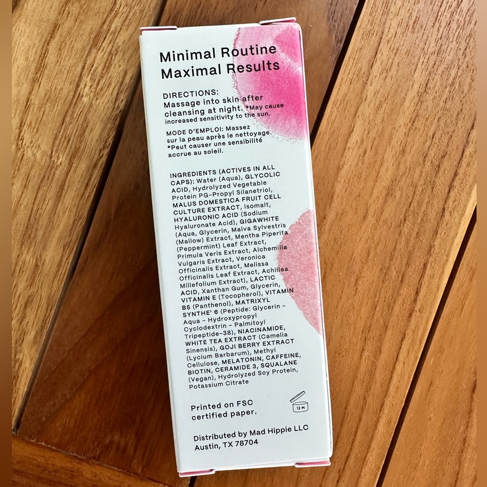 MadHippie AHA Exfoliating Peel New in Box Glycolic Acid and Peptides - Picture 3 of 4